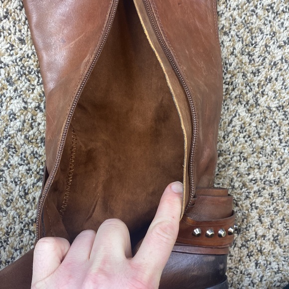 Vince Camuto Beatrix Distressed Leather Riding Boots - Picture 8 of 15